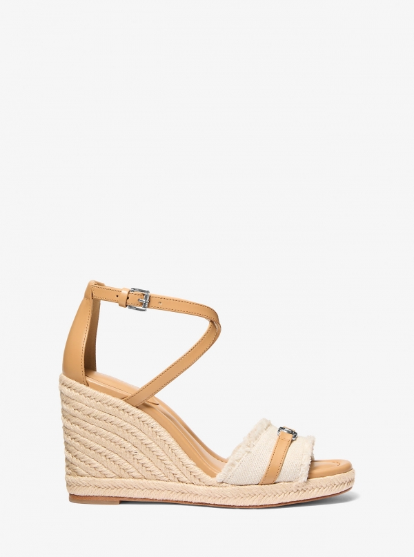 MICHAEL Michael Kors Mandy Linen Wedge Sandal