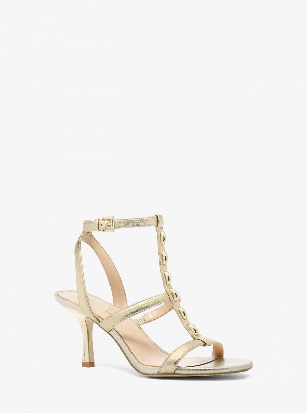 MICHAEL Michael Kors Nara Studded Metallic Leather Sandal