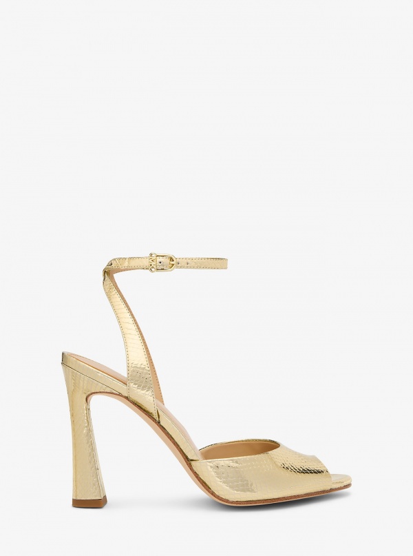 MICHAEL Michael Kors Rosie Metallic Snake Embossed Leather Sandal