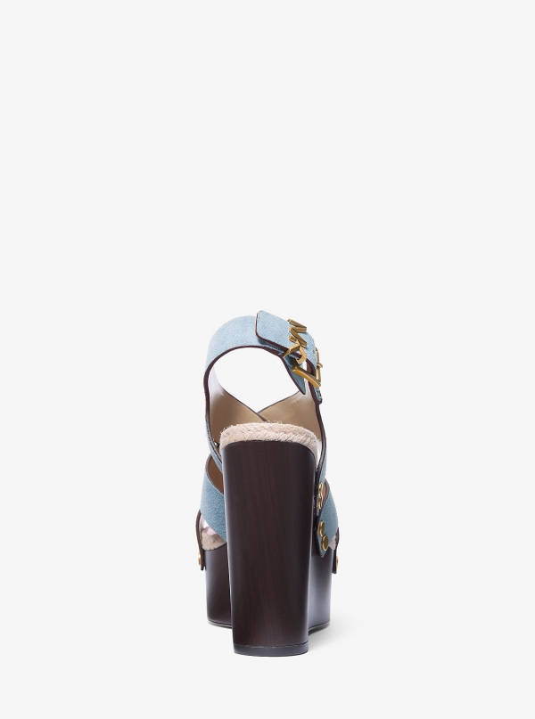 MICHAEL Michael Kors Raven Studded Suede Wedge Sandal