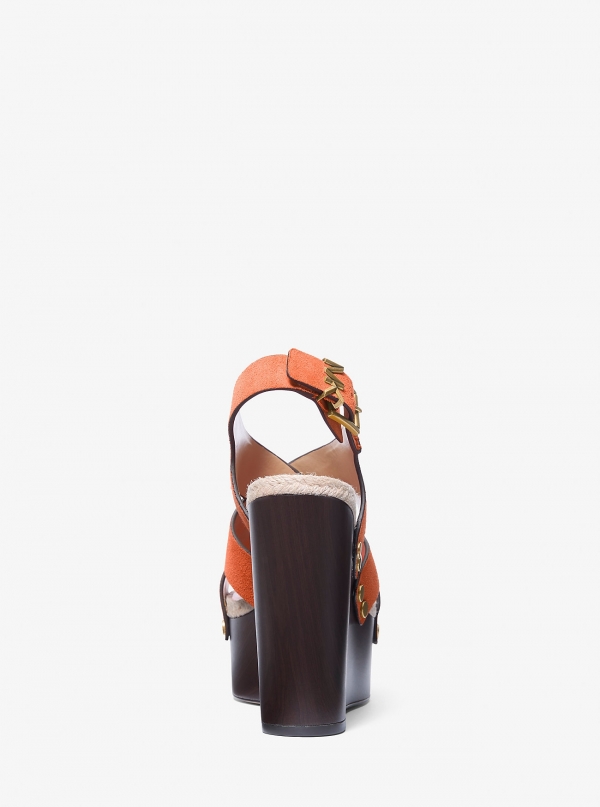 MICHAEL Michael Kors Raven Studded Suede Wedge Sandal