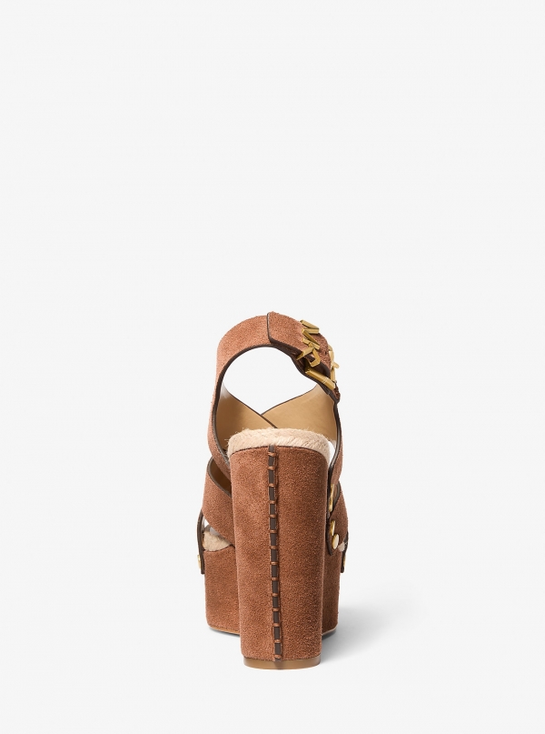 MICHAEL Michael Kors Raven Studded Suede Wedge Sandal
