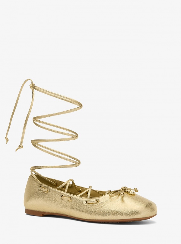 MICHAEL Michael Kors Shae Flex Metallic Leather Ballet Flat