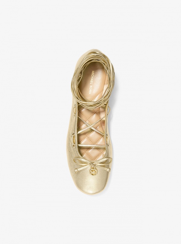 MICHAEL Michael Kors Shae Flex Metallic Leather Ballet Flat