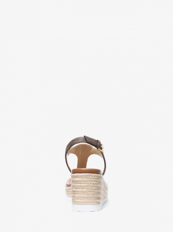 Michael Kors Val Signature Logo Thong Wedge Sandal