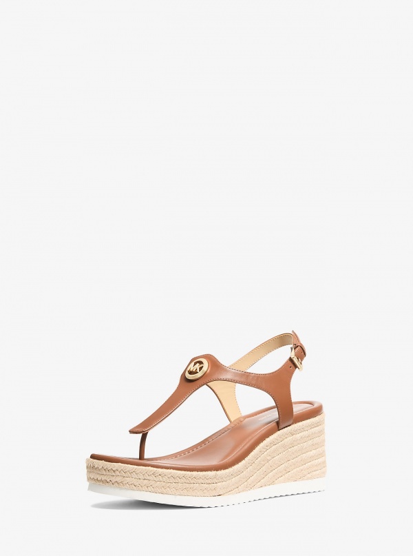 MICHAEL Michael Kors Val Leather Thong Wedge Sandal
