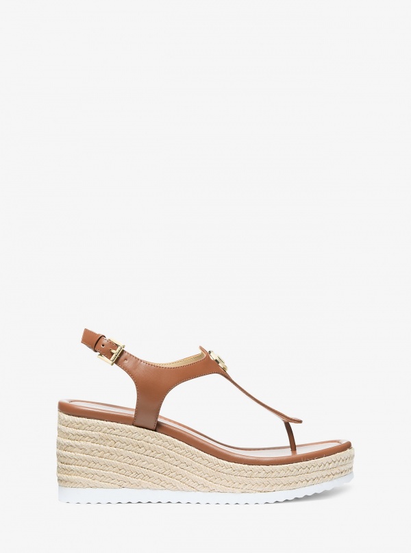 MICHAEL Michael Kors Val Leather Thong Wedge Sandal