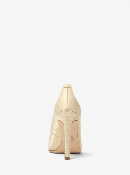 MICHAEL Michael Kors Amara Metallic Snake Embossed Leather Pump