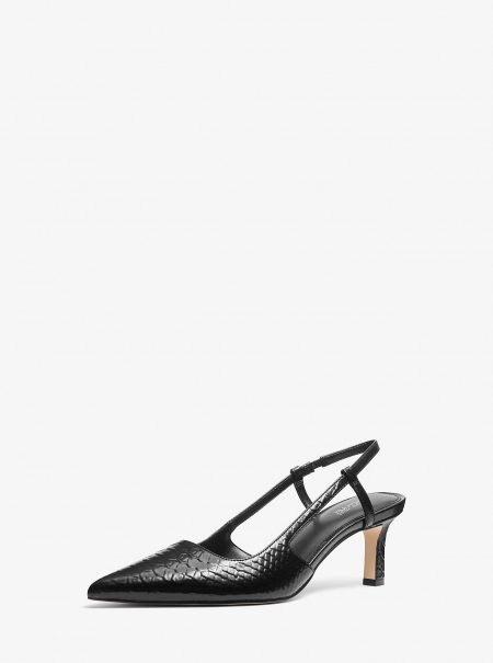 MICHAEL Michael Kors Alora Snake Embossed Leather Slingback Pump