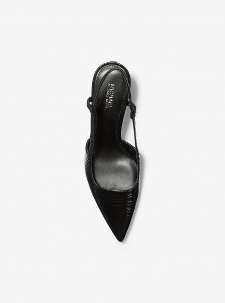 MICHAEL Michael Kors Alora Snake Embossed Leather Slingback Pump