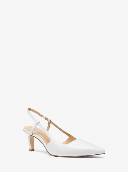 MICHAEL Michael Kors Alora Snake Embossed Leather Slingback Pump