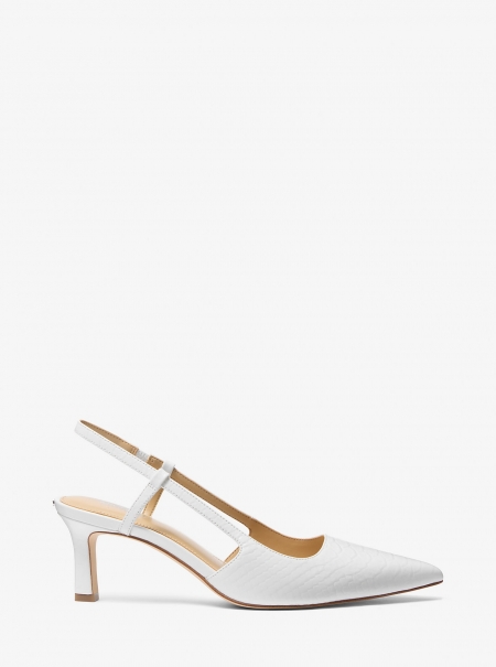 MICHAEL Michael Kors Alora Snake Embossed Leather Slingback Pump