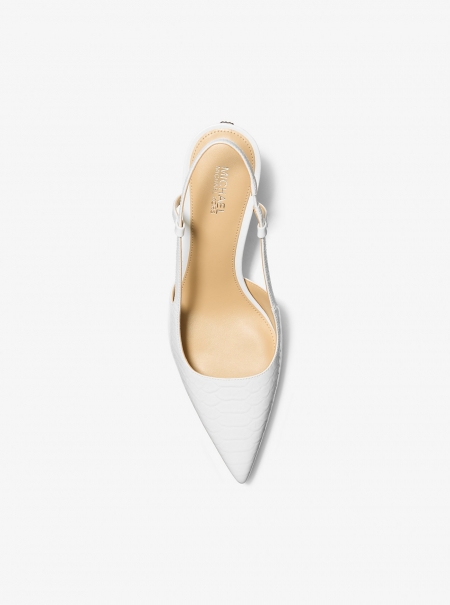 MICHAEL Michael Kors Alora Snake Embossed Leather Slingback Pump