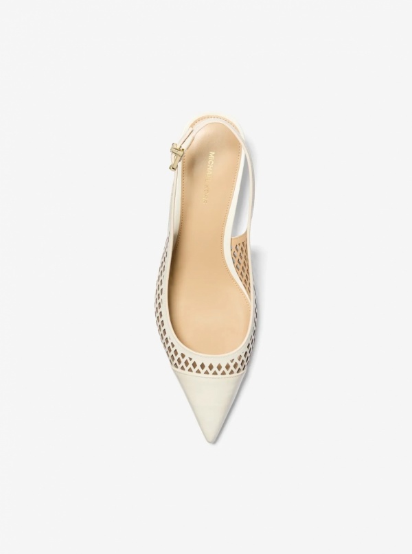 Michael Kors Amara Laser-Cut Leather Slingback Pump