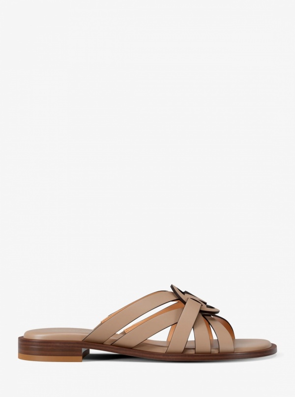 Michael Kors Erika Leather Slide Sandal