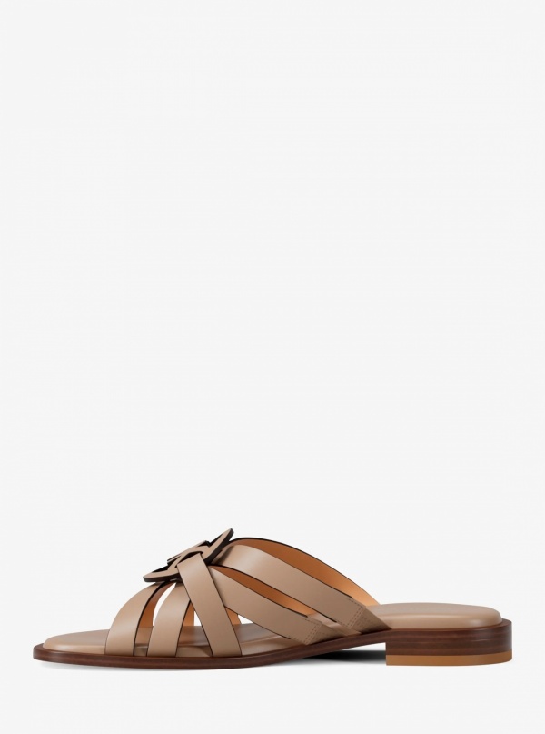 Michael Kors Erika Leather Slide Sandal
