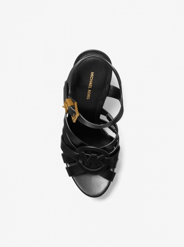 Michael Kors Erika Leather Wedge Sandal