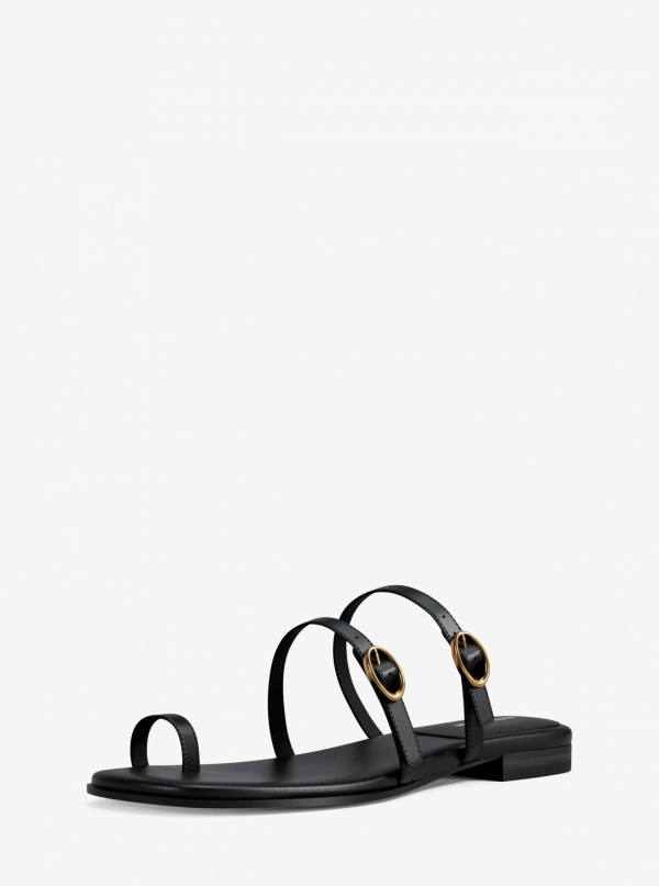 Michael Kors Kya Leather Flat Sandal