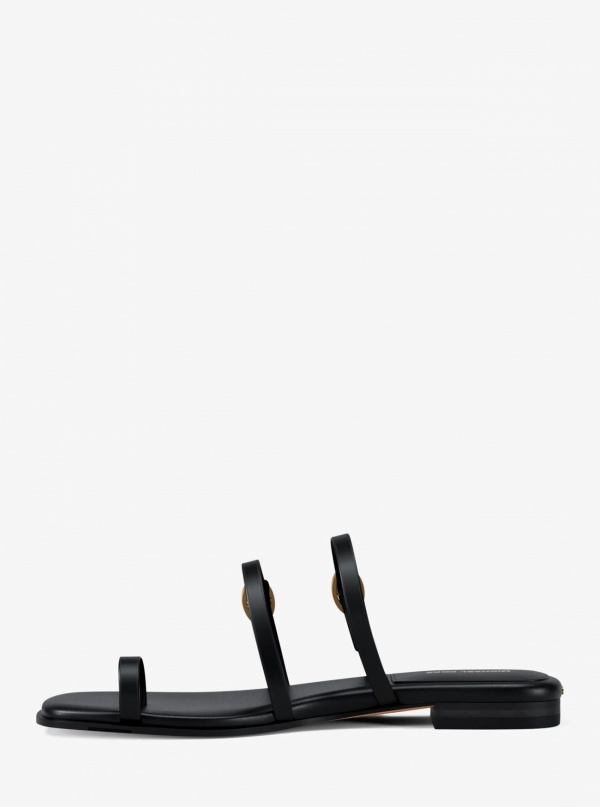 Michael Kors Kya Leather Flat Sandal