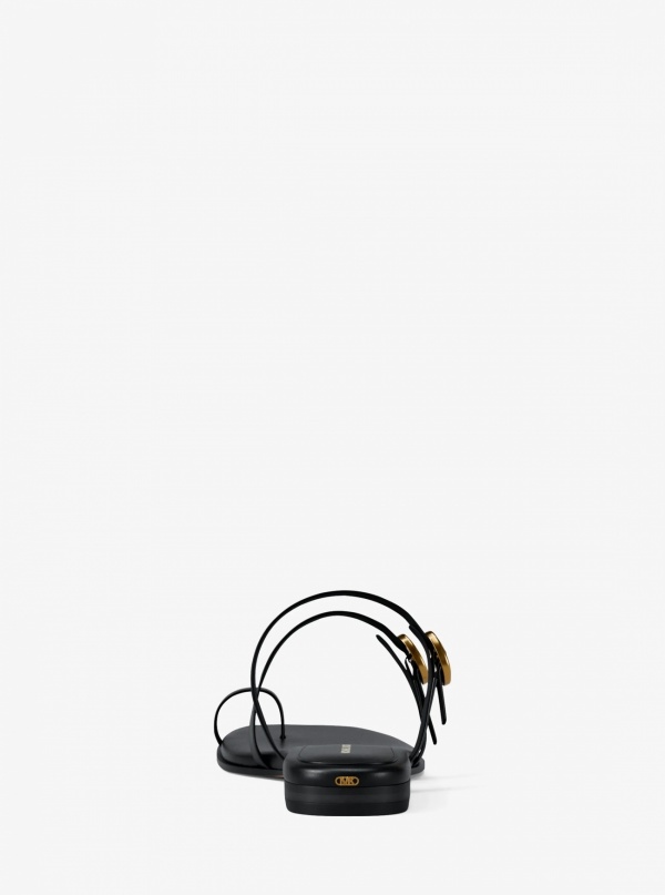 Michael Kors Kya Leather Flat Sandal