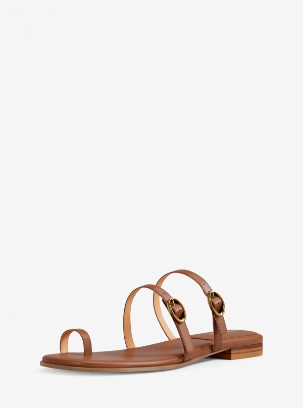 Michael Kors Kya Leather Flat Sandal