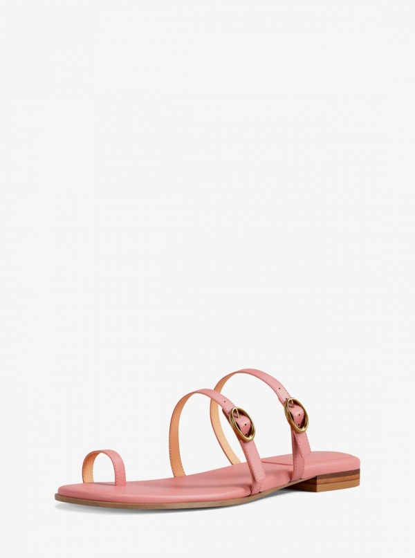 Michael Kors Kya Leather Flat Sandal