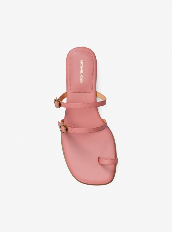 Michael Kors Kya Leather Flat Sandal