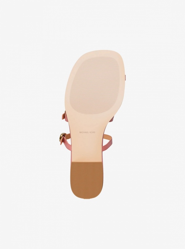 Michael Kors Kya Leather Flat Sandal