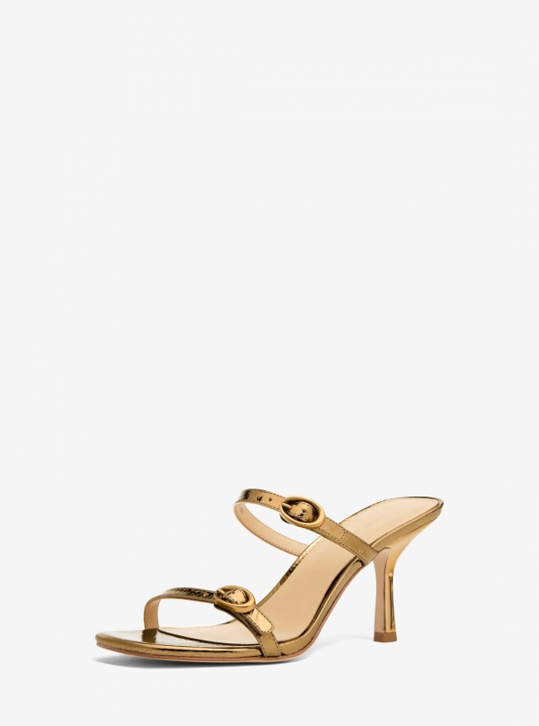Michael Kors Kya Metallic Leather Sandal