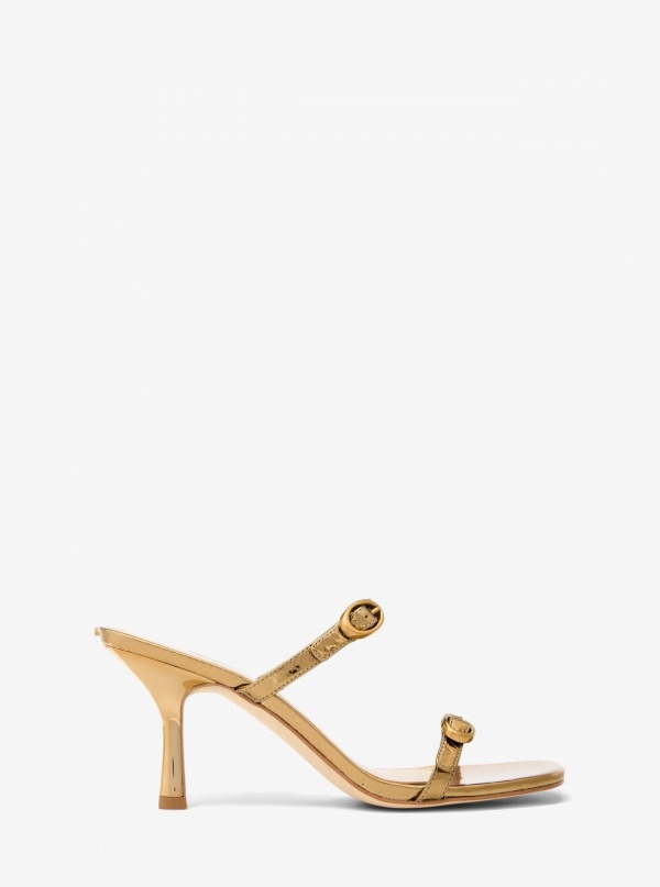 Michael Kors Kya Metallic Leather Sandal