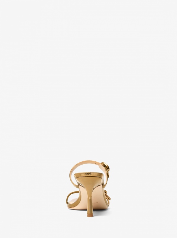 Michael Kors Kya Metallic Leather Sandal