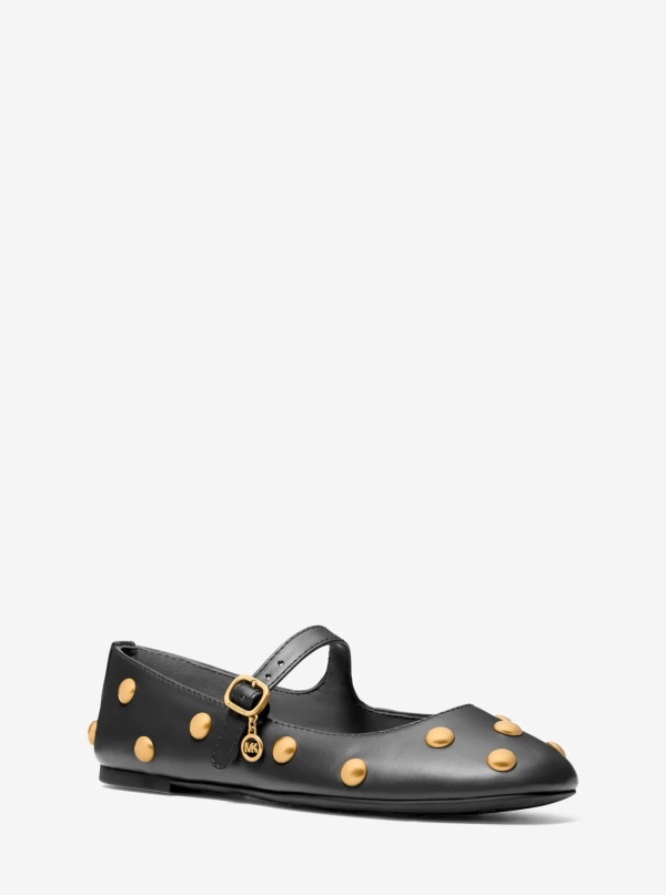 Michael Kors Nellie Flex Studded Leather Ballet Flat