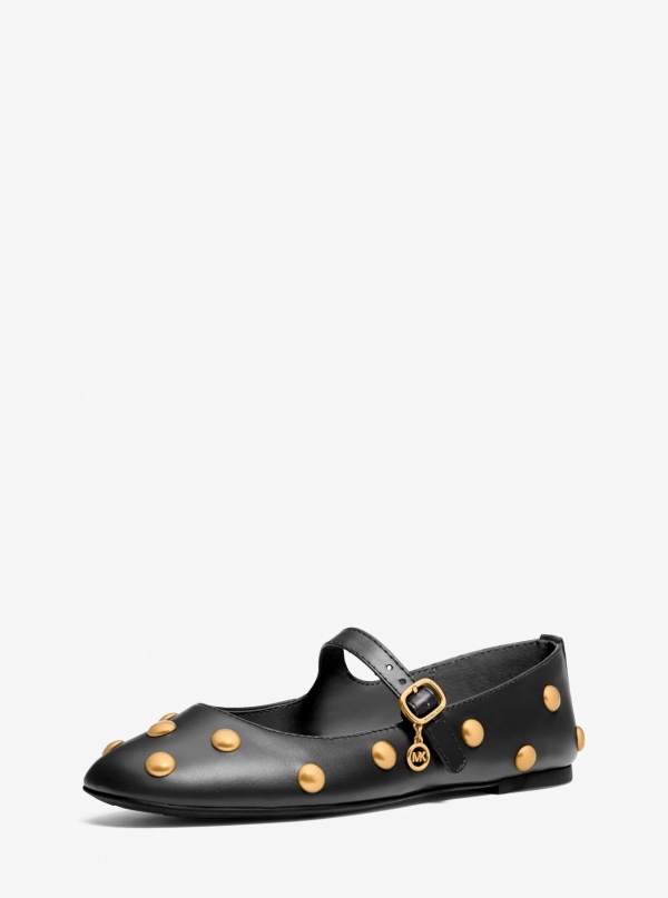 Michael Kors Nellie Flex Studded Leather Ballet Flat
