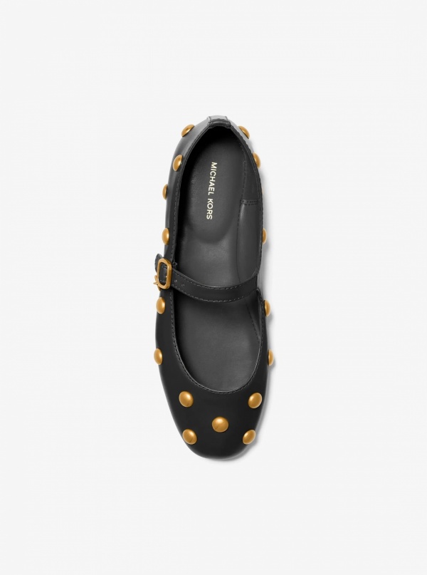 Michael Kors Nellie Flex Studded Leather Ballet Flat