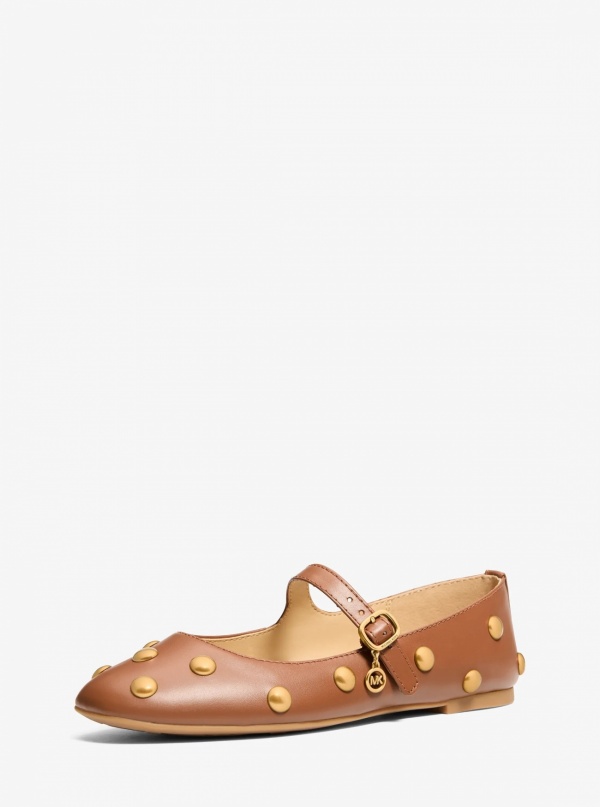 Michael Kors Nellie Flex Studded Leather Ballet Flat