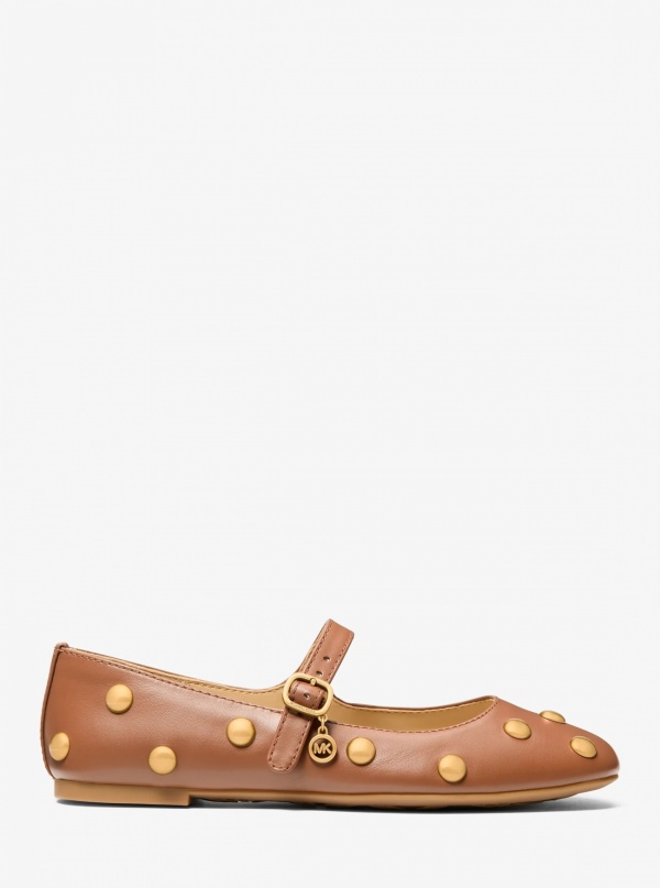 Michael Kors Nellie Flex Studded Leather Ballet Flat
