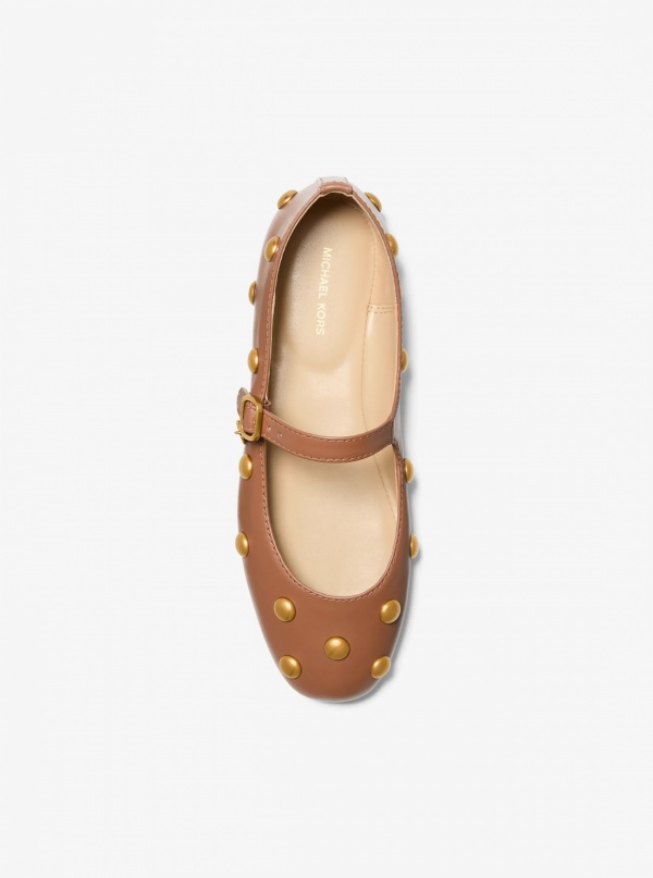 Michael Kors Nellie Flex Studded Leather Ballet Flat