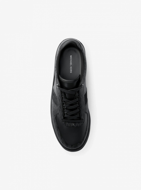 Michael Kors Mens Brady Signature Logo and Leather Sneaker