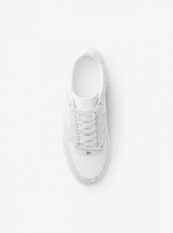 Michael Kors Mens Brady Signature Logo and Leather Sneaker