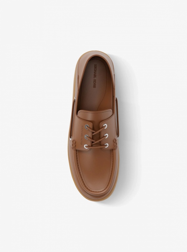 Michael Kors Mens Aiden Leather Boat Shoes