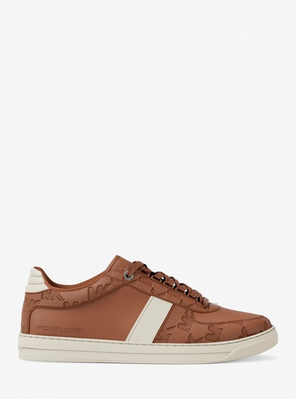 Michael Kors Mens Brady Logo Embossed Leather Sneaker