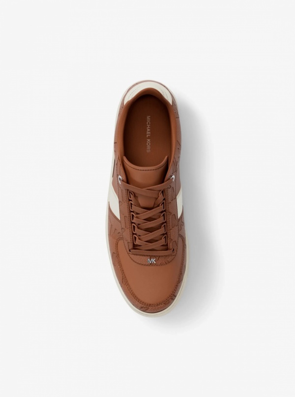 Michael Kors Mens Brady Logo Embossed Leather Sneaker