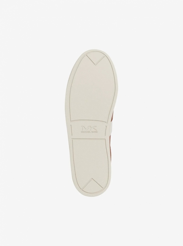Michael Kors Mens Brady Logo Embossed Leather Sneaker