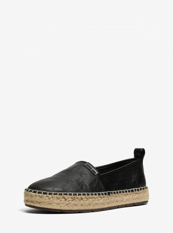 Michael Kors Mens Elias Logo Embossed Leather Espadrille