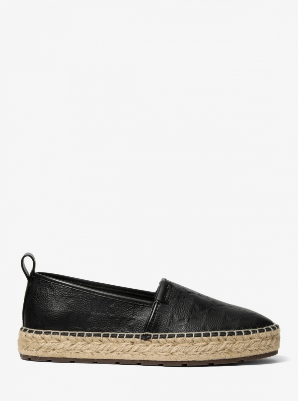Michael Kors Mens Elias Logo Embossed Leather Espadrille
