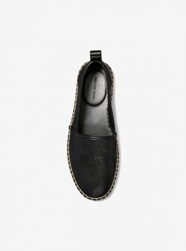 Michael Kors Mens Elias Logo Embossed Leather Espadrille