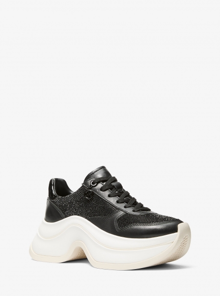 MICHAEL Michael Kors Arla Embellished Leather Trainer