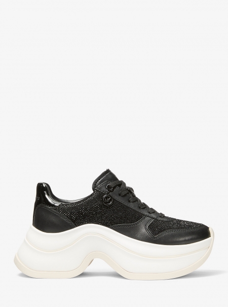 MICHAEL Michael Kors Arla Embellished Leather Trainer