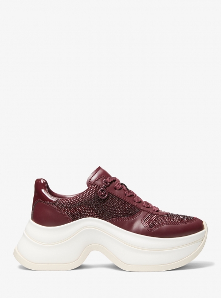 MICHAEL Michael Kors Arla Embellished Leather Trainer