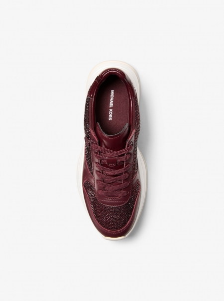 MICHAEL Michael Kors Arla Embellished Leather Trainer